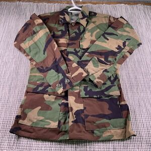 US Military Woodland Camo Combat Coat Hot Weather Ripstop Jacket XS Regular